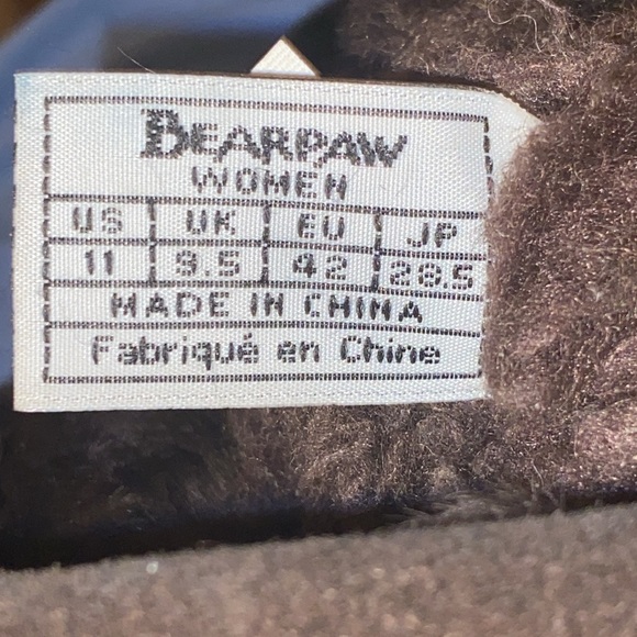 Bear Paw Boots Brown Suede Sheepskin Wool Blend Womens Size 11 - Picture 7 of 14